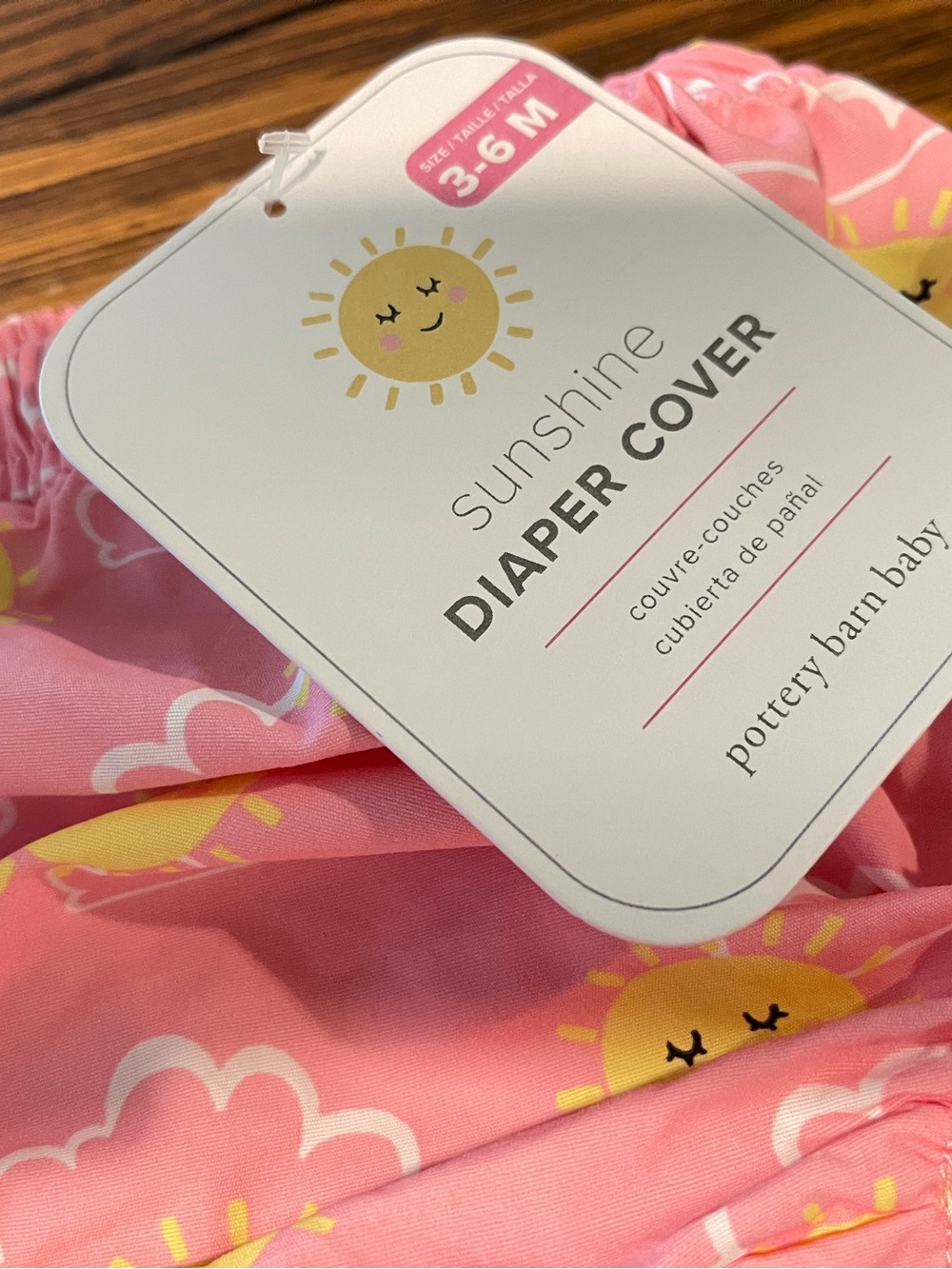 Pottery Barn Kids Pink Sunshine Print Diaper Cover - Picture 2 of 5